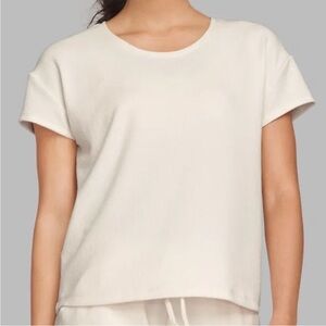 Tommy John Large Tee Zen Waffle Lounge Tee in Pastel Parchment NWT